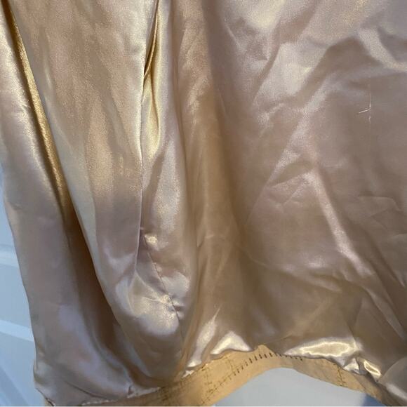 Vintage CJ Banks Tan Neutral Faux Suede Button Up Top 2X - Picture 8 of 10